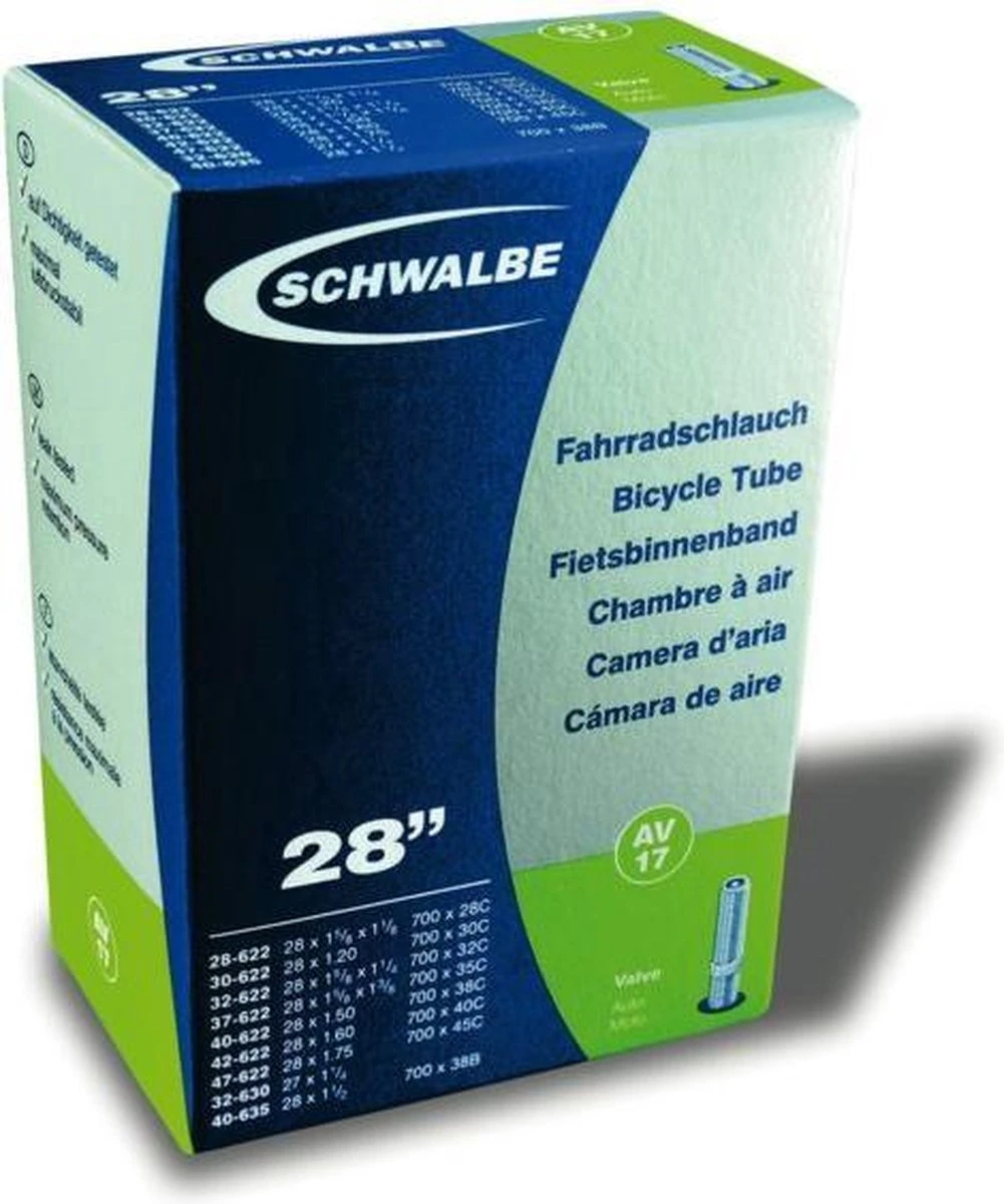 Schwalbe Binnenband - AV17 - 28 Inch X 1.10 - 1.75 - Auto Ventiel - 40mm 10 Schwalbe Binnenband - AV17 - 28 Inch X 1.10 - 1.75 - Auto Ventiel - 40mm - Afbeelding 10