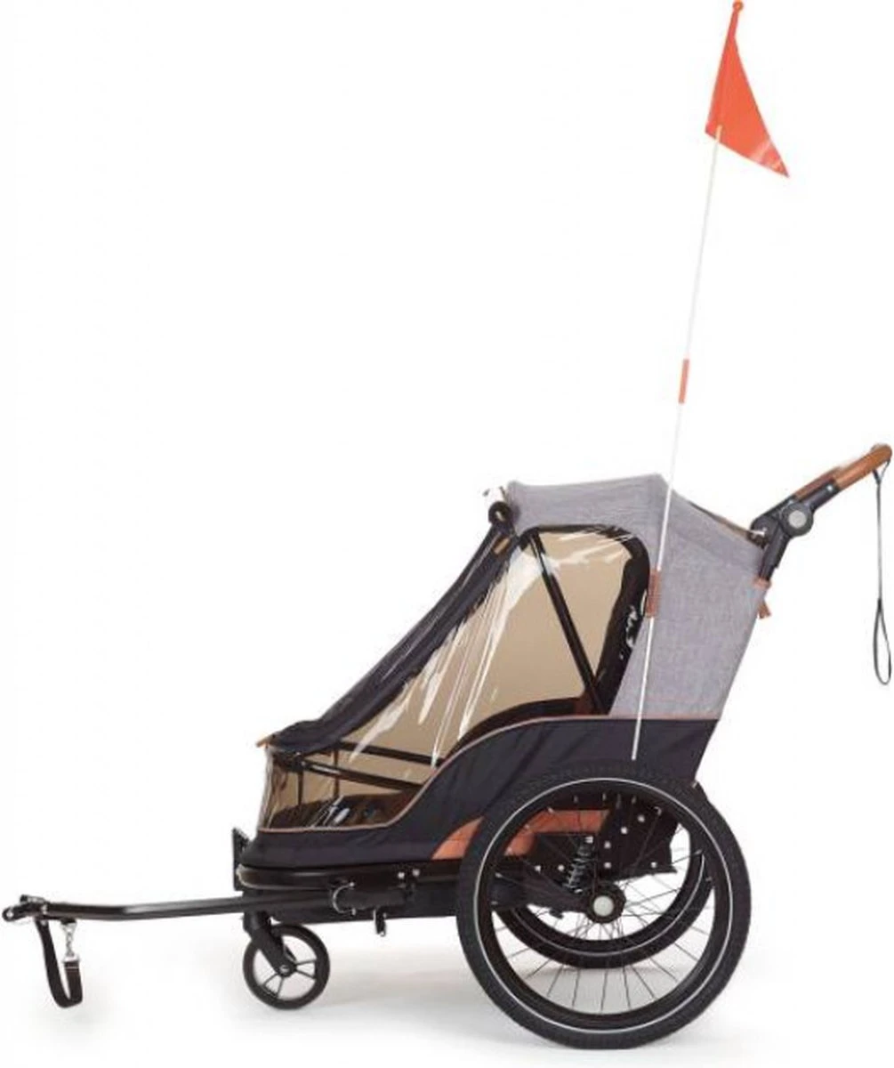 Bobike 2-in-1 Fietskar En Wandelwagen - Zwart/bruin 6 Bobike 2-in-1 Fietskar En Wandelwagen - Zwart/bruin - Afbeelding 6