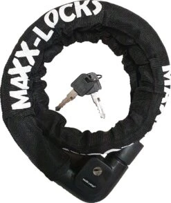 Maxx-Locks Bulls Kettingslot - Solid Pantserslot Uit Gehard Staal - Gebruik Slot Lock Motor Scooter Fiets Motorslot Scooterslot - Alternatief Voor Ketting Ringslot Cijferslot Kabelslot Beugelslot - Lengte 100CM Dikte 8MM - Zwart -Fietsuitrustings Winkel 1007x1200 2
