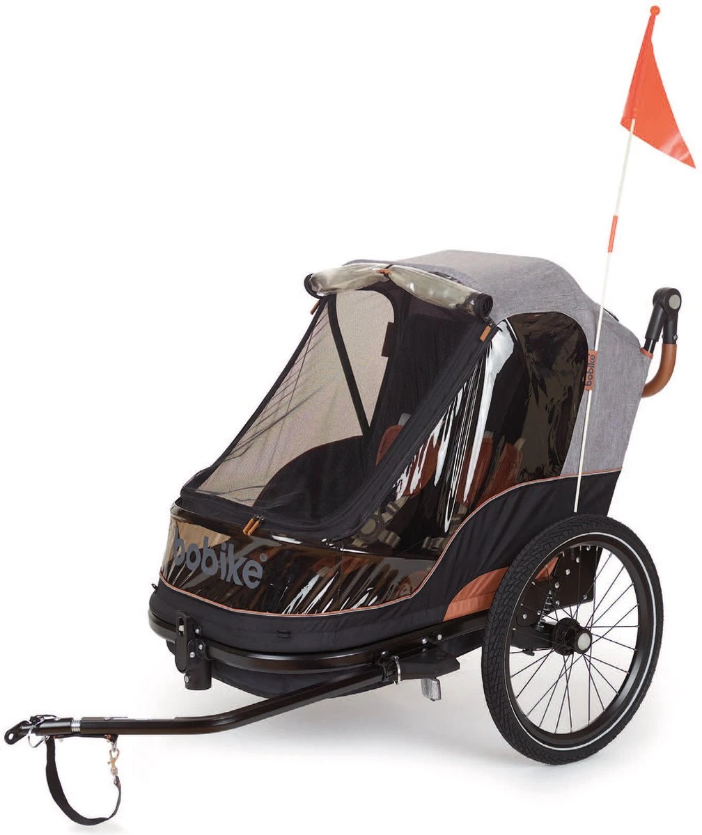 Bobike 2-in-1 Fietskar En Wandelwagen - Zwart/bruin 2 Bobike 2-in-1 Fietskar En Wandelwagen - Zwart/bruin - Afbeelding 2