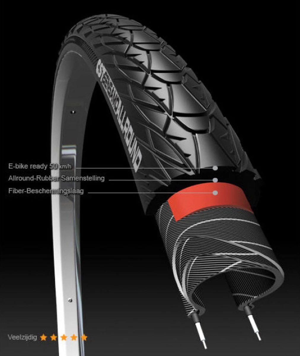 CST Classic Allround Buitenband 28x1 5/8x 1 3/8 (37-622) Zwart 2 CST Classic Allround Buitenband 28x1 5/8x 1 3/8 (37-622) Zwart - Afbeelding 2