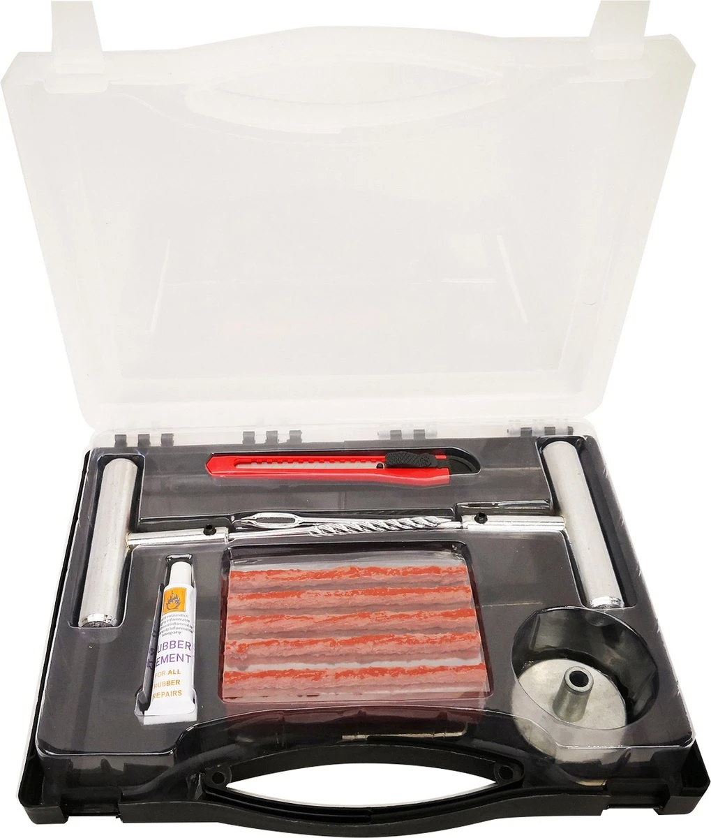 Work Plus Autoband Reparatie Set 36-delige Proppenset Banden Reparatiekit Voor Auto, Scooter En Caravan Banden Met Sterke Metalen Handgrepen 2 Work Plus Autoband Reparatie Set 36-delige Proppenset Banden Reparatiekit Voor Auto, Scooter En Caravan Banden Met Sterke Metalen Handgrepen - Afbeelding 2