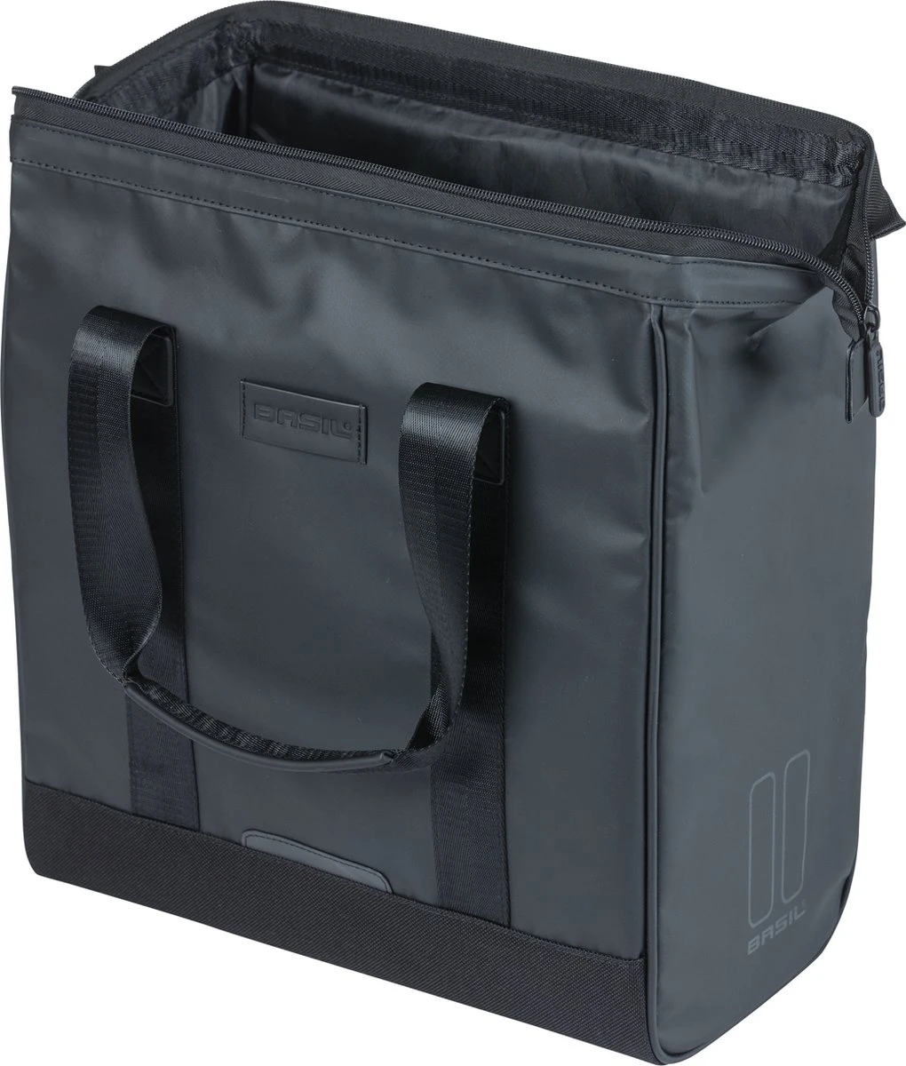 Basil Grand Tarpaulin Fietsshopper - Enkele Fietstas - 23 Liter - Zwart 1 Basil Grand Tarpaulin Fietsshopper - Enkele Fietstas - 23 Liter - Zwart