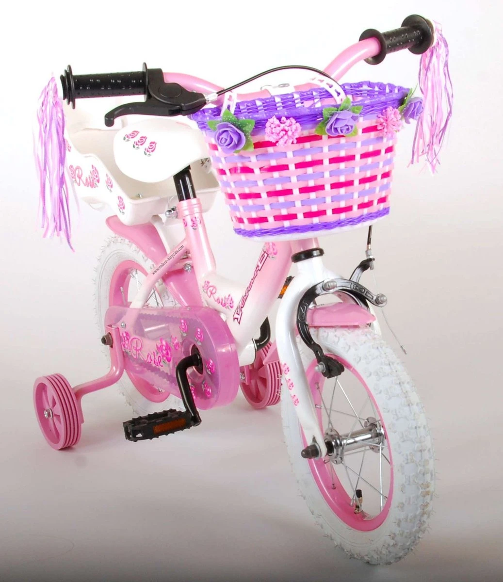 Volare Rose Kinderfiets - 12 Inch - Meisjes - Roze/wit - 95% Afgemonteerd 13 Volare Rose Kinderfiets - 12 Inch - Meisjes - Roze/wit - 95% Afgemonteerd - Afbeelding 13