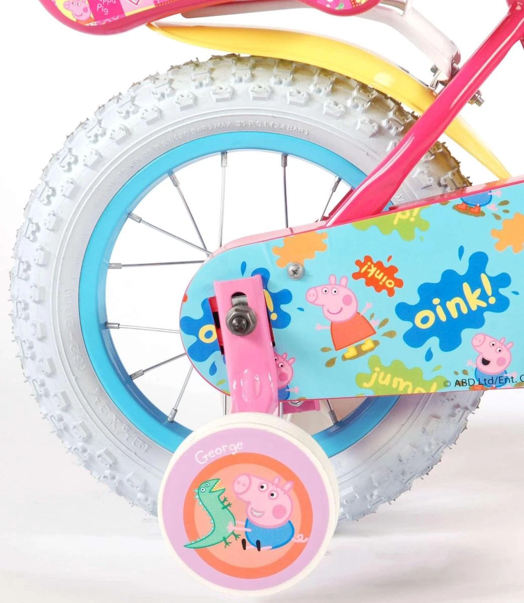 Volare Peppa Pig Kinderfiets - Meisjes - 12 Inch - Roze 6 Volare Peppa Pig Kinderfiets - Meisjes - 12 Inch - Roze - Afbeelding 6