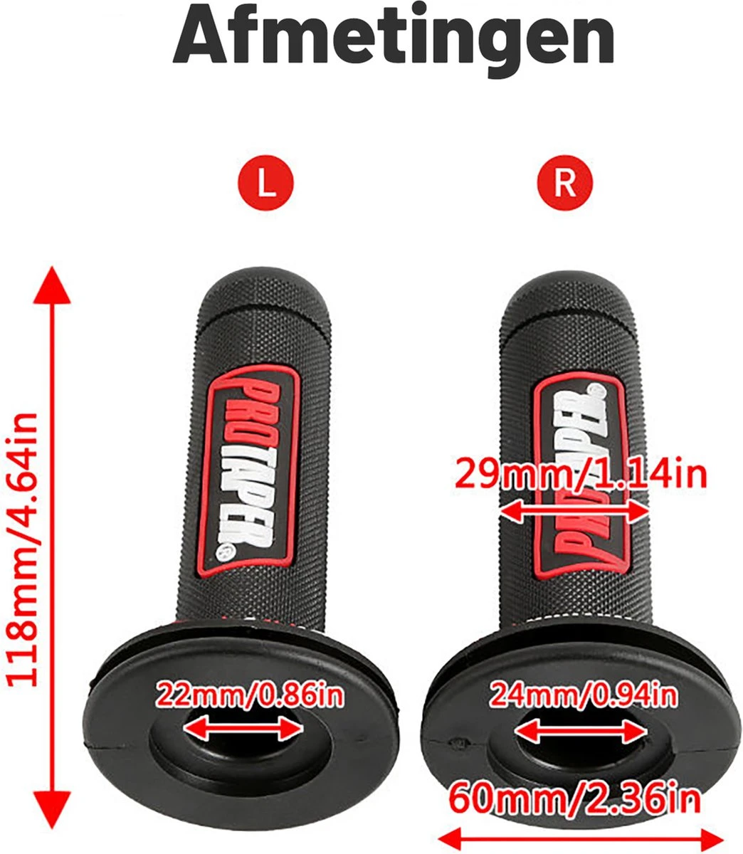 Handvatten ProTaper - Zwart/Rood - Scooter & Motor Accessoires - Universeel - Piaggio & Vespa & Motor Handvaten 6 Handvatten ProTaper - Zwart/Rood - Scooter & Motor Accessoires - Universeel - Piaggio & Vespa & Motor Handvaten - Afbeelding 6