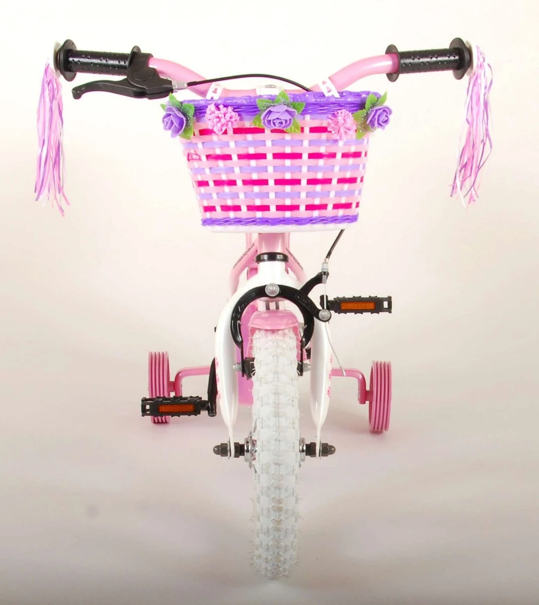 Volare Rose Kinderfiets - 12 Inch - Meisjes - Roze/wit - 95% Afgemonteerd 7 Volare Rose Kinderfiets - 12 Inch - Meisjes - Roze/wit - 95% Afgemonteerd - Afbeelding 7