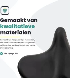 Voltano City XXXL Fietszadel – Unisex Extra Breed Fietszadel – Tegen Zadelpijn – 100% Waterdicht – Incl. Gratis Zadelstrop - Zwart -Fietsuitrustings Winkel 1075x1200 1