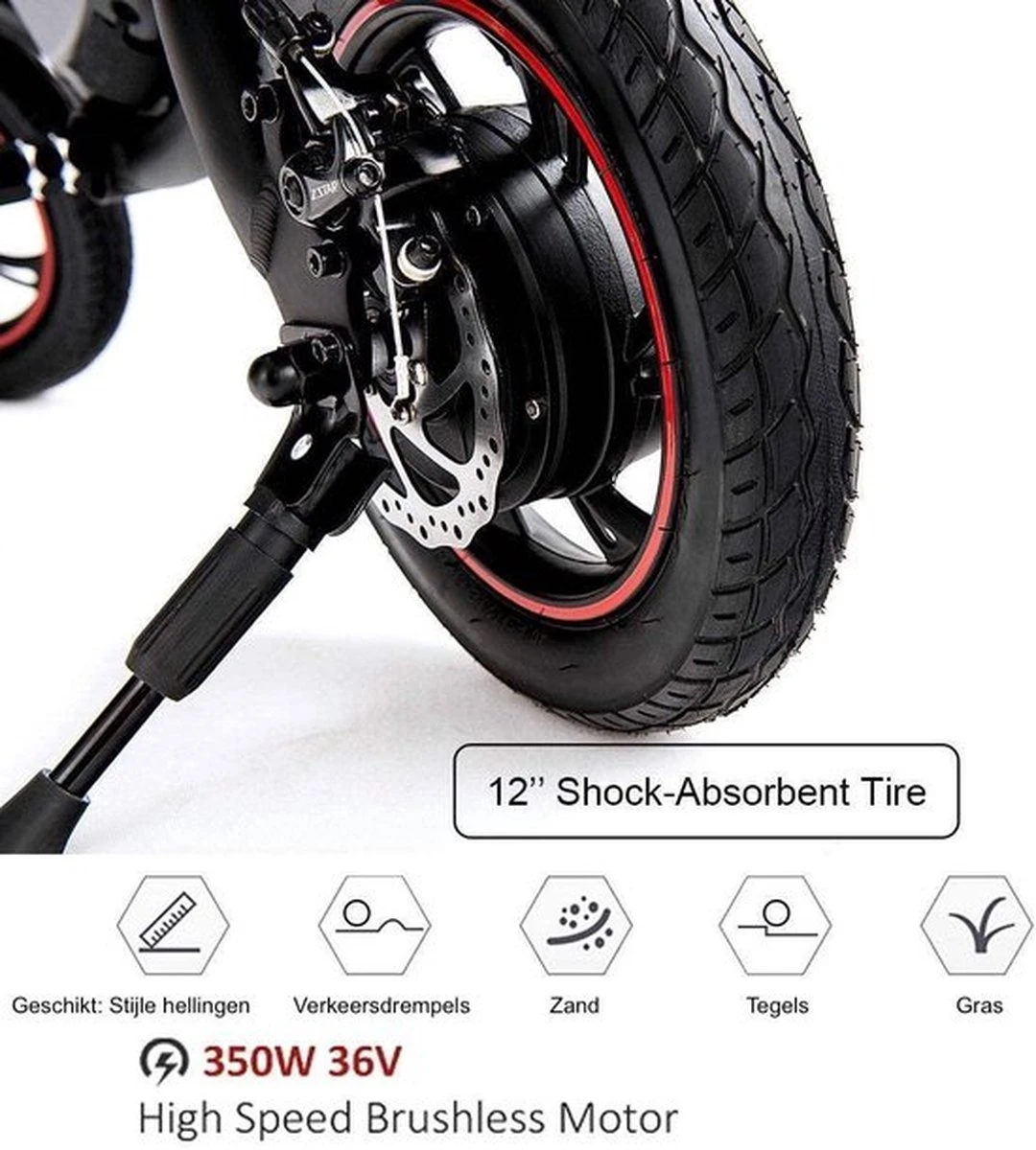 Windgoo B3 Mini-scooter - Opvouwbare Fiets - Zwart 6 Windgoo B3 Mini-scooter - Opvouwbare Fiets - Zwart - Afbeelding 6