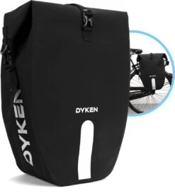 Dyken Fietstas Enkele - Waterdicht - 2-in-1 Fietstas - Schoudertas - 20L - Zwart