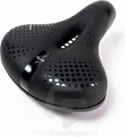 Voltano Pro Gel Fietszadel – Met Uitsparing – Zwart – Unisex - Inclusief Zadelstrop - Ergonomisch Gevormd - Elastomeer Vering -Fietsuitrustings Winkel 1094x1200 2