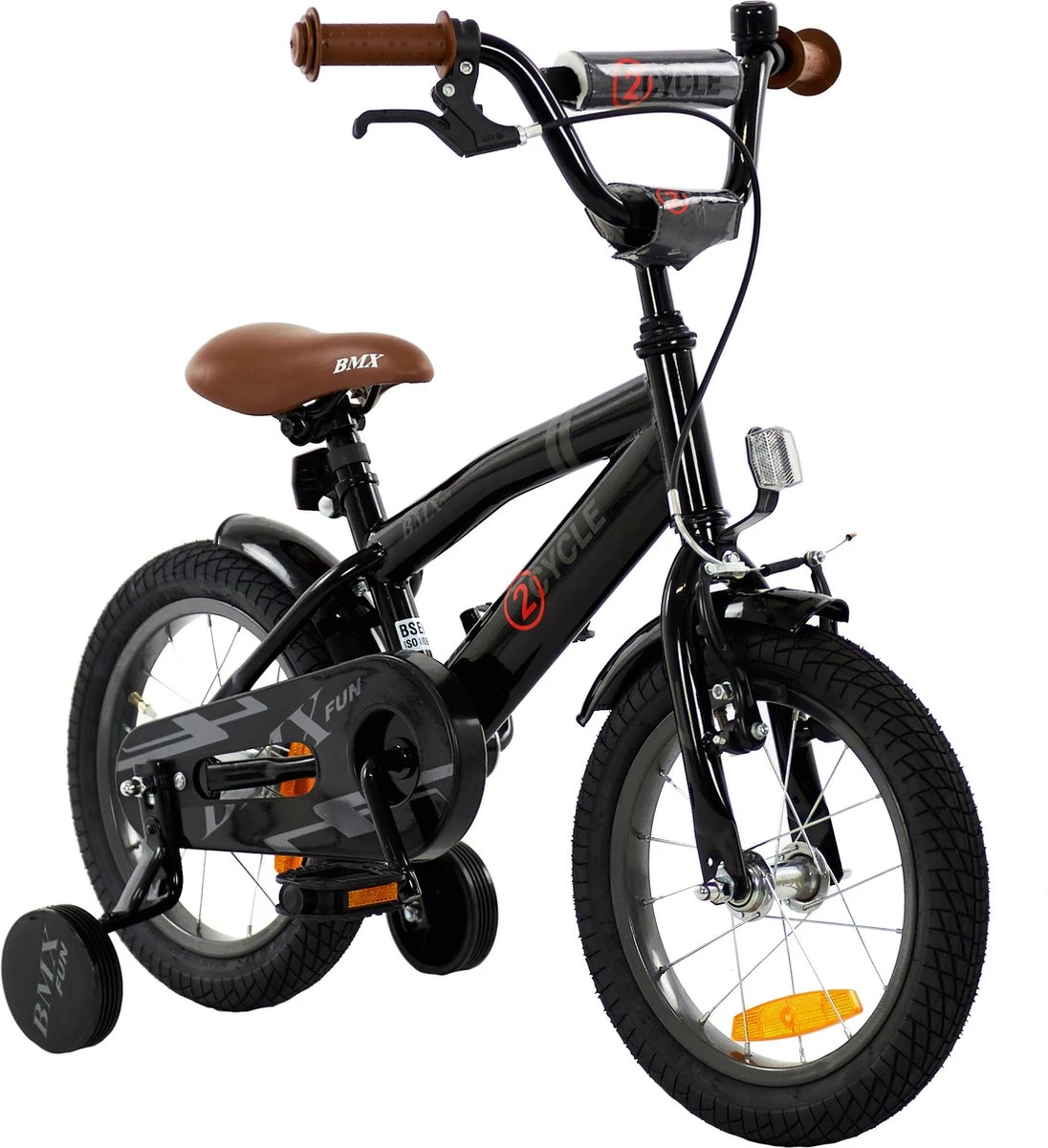 2Cycle BMX-Fun Kinderfiets - 14 Inch - Zwart - Jongensfiets 1 2Cycle BMX-Fun Kinderfiets - 14 Inch - Zwart - Jongensfiets