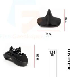 Voltano City XXXL Fietszadel – Unisex Extra Breed Fietszadel – Tegen Zadelpijn – 100% Waterdicht – Incl. Gratis Zadelstrop - Zwart -Fietsuitrustings Winkel 1099x1200 1