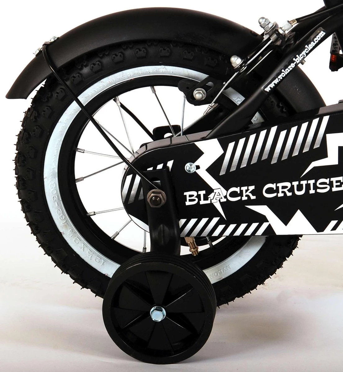 Volare Black Cruiser Kinderfiets - Jongens - 12 Inch - Zwart - 2 Handremmen 8 Volare Black Cruiser Kinderfiets - Jongens - 12 Inch - Zwart - 2 Handremmen - Afbeelding 8