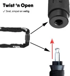 LLOCX Kettingslot Van 1 Meter + 2 Sleutels - 5mm Roestvrij Staal - 900gr. Aluminium - Krasvrij En Scheurvrij - Zwarte Sleeve - Sluiting Met Anti-Stofklep 11 LLOCX Kettingslot Van 1 Meter + 2 Sleutels - 5mm Roestvrij Staal - 900gr. Aluminium - Krasvrij En Scheurvrij - Zwarte Sleeve - Sluiting Met Anti-Stofklep -Fietsuitrustings Winkel 1110x1200 3