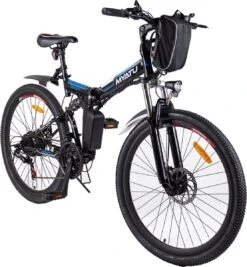 Myatu E-Bike 26-inch E-bike Voor Vrouwen En Mannen, Mountainbike Elektrische Fiets Met 36V 10.4AH Accu En Shimano 21 Versnellingen, 21 Versnellingen, Derailleur, 250 W-Zwart En Blauw -Fietsuitrustings Winkel 1111x1200 4