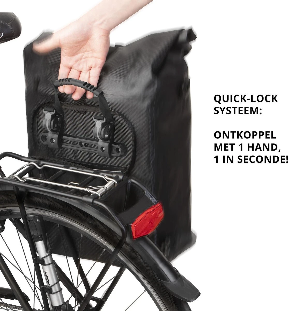 Dutch Mountains Enkele Fietstas | Rugzak | 100% Waterdicht | Fietstas, Schoudertas En Rugtas In 1 | 28 Liter | Carbon / Zwart 4 Dutch Mountains Enkele Fietstas | Rugzak | 100% Waterdicht | Fietstas, Schoudertas En Rugtas In 1 | 28 Liter | Carbon / Zwart - Afbeelding 4