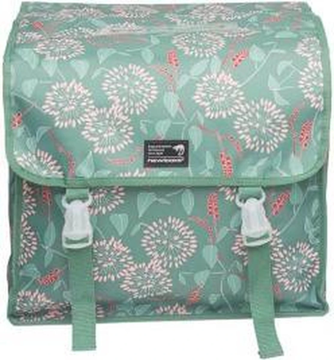 New Looxs Fiori Zarah Dubbele Fietstas - 30 Liter - Groen 2 New Looxs Fiori Zarah Dubbele Fietstas - 30 Liter - Groen - Afbeelding 2