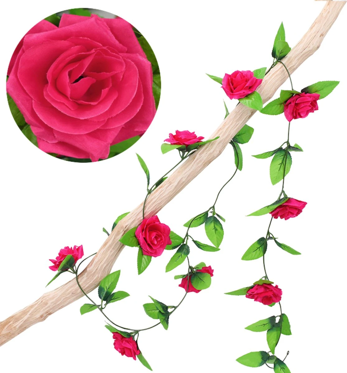 Bloemenslinger Rozen Fiets Donkerroze - Stijlvolle Bloemenstreng Voor Fietsmand Of Stuur - 220 CM Bloemen - Plastic Kunstbloemen Fiets Slinger 1 Bloemenslinger Rozen Fiets Donkerroze - Stijlvolle Bloemenstreng Voor Fietsmand Of Stuur - 220 CM Bloemen - Plastic Kunstbloemen Fiets Slinger