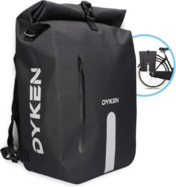 Dyken Fietstas Enkele - Waterdicht - Fietsrugzak - Schoudertas - 25L - Zwart