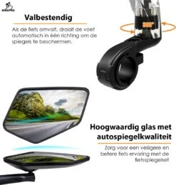BikePro Verstelbare Fietsspiegel Set Incl. Reflectoren - Links & Rechts - Achteruitkijkspiegel Fiets - Geschikt Voor E Bike, Fiets, Motor, Step -Fietsuitrustings Winkel 1138x1200