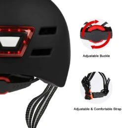 Fietshelm - Met Voor- En Achterlicht-Skatehelm - Maat-L 58-61cm-Helm Mat-Zwart - LED Verlichting -Fietsuitrustings Winkel 1138x1200 5