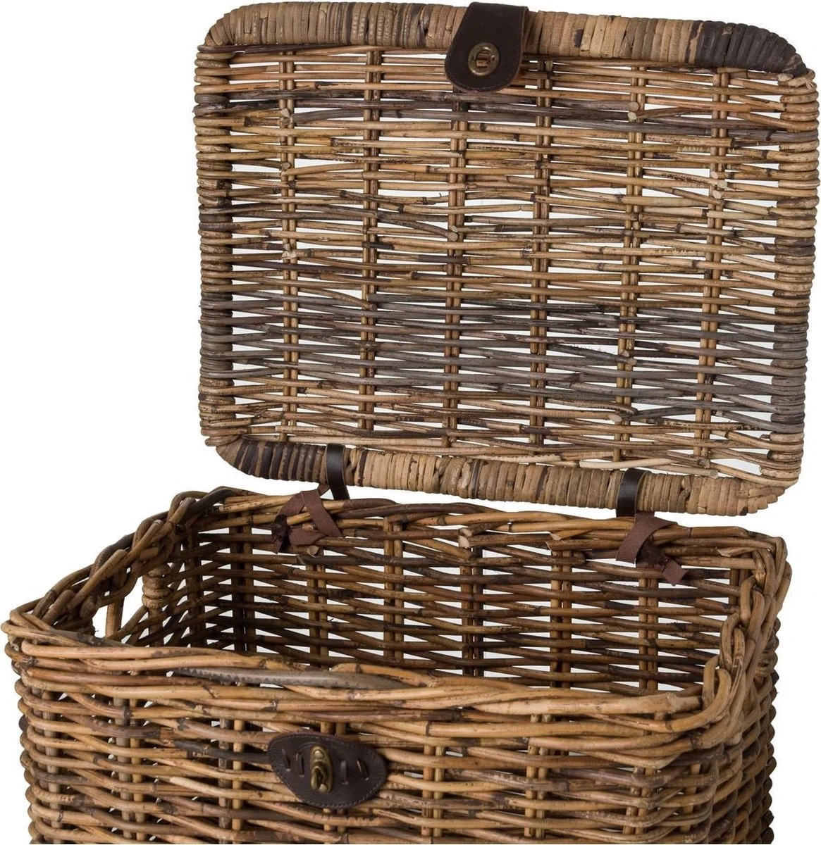 Fastrider Sera Rotan Fietsmand - Bruin - 26L - Handgemaakt - Met Klep 2 Fastrider Sera Rotan Fietsmand - Bruin - 26L - Handgemaakt - Met Klep - Afbeelding 2