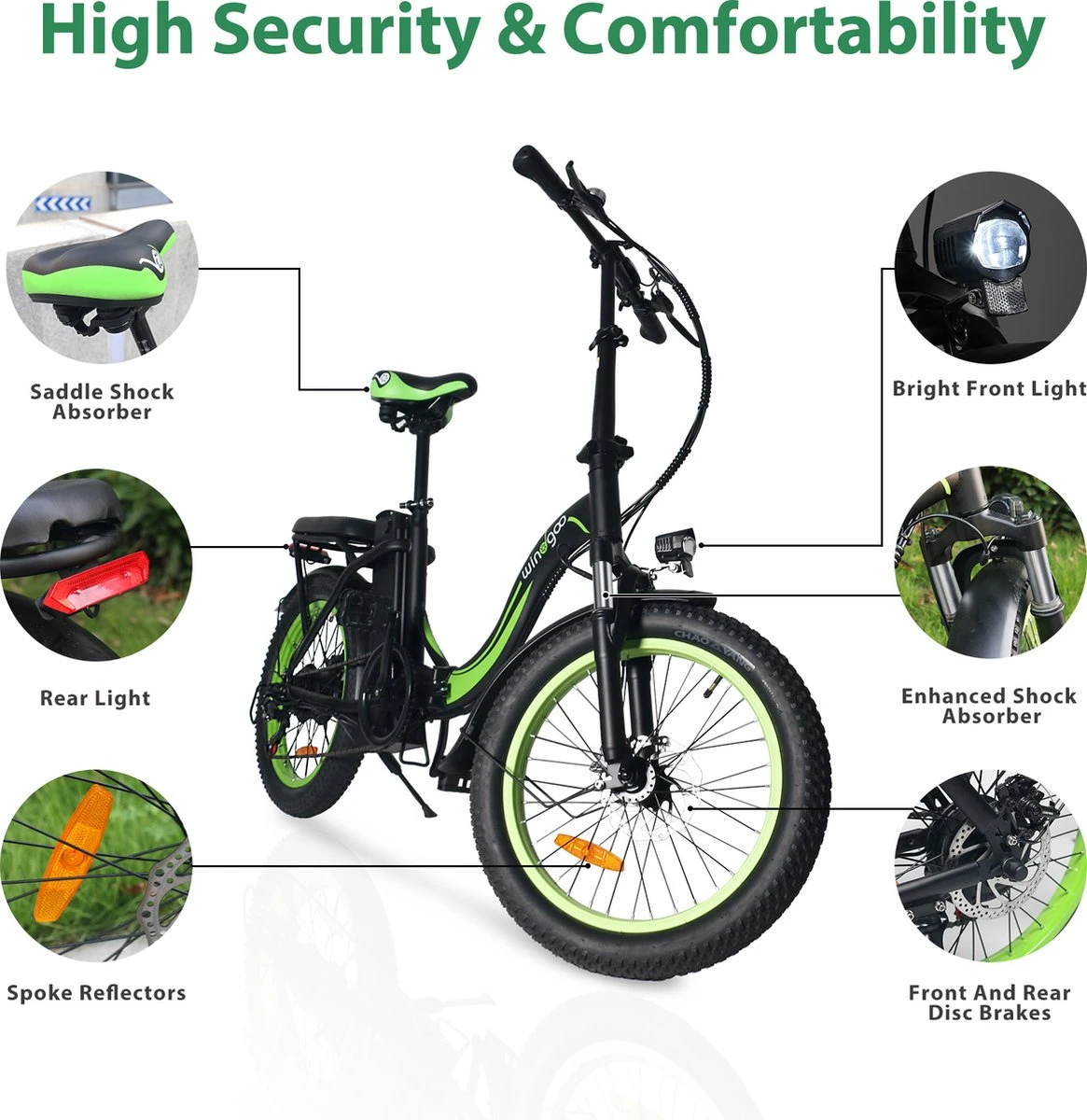 Merkloos Windgoo E20 Urban- Elektrische Fiets - E-bike - 20Inch - 12.5Ah - APP - Fat Tire - 7 Speed Shimano 4 Merkloos Windgoo E20 Urban- Elektrische Fiets - E-bike - 20Inch - 12.5Ah - APP - Fat Tire - 7 Speed Shimano - Afbeelding 4