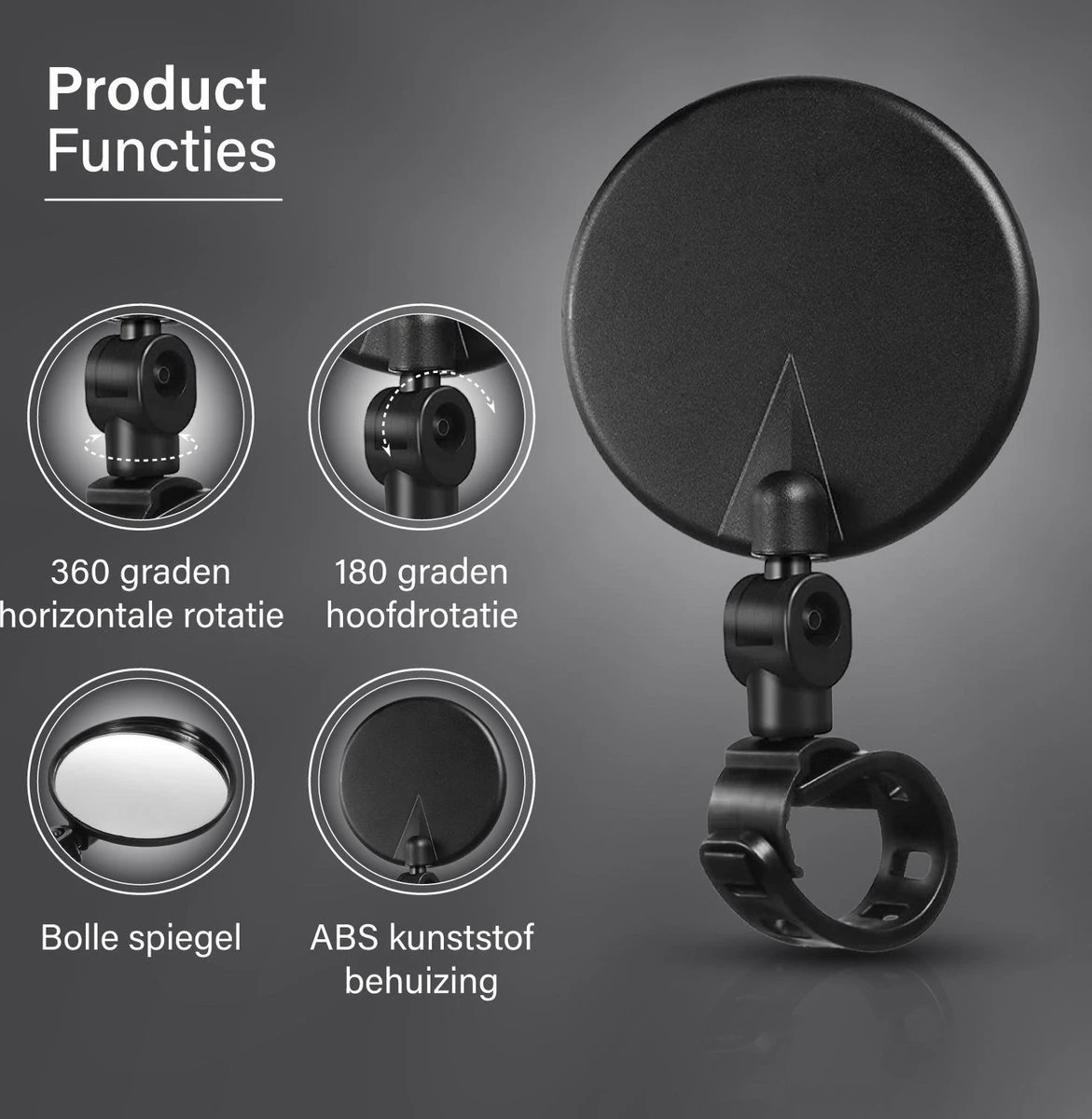 Fietsspiegel E Bike Achteruitkijkspiegel Mountainbike Accesoires - Wielrennen Motor Vespa Elektrische Fiets - Bartief® 4 Fietsspiegel E Bike Achteruitkijkspiegel Mountainbike Accesoires - Wielrennen Motor Vespa Elektrische Fiets - Bartief® - Afbeelding 4