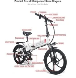 Samebike Elektrische Vouwfiet - Shimano 7 Speed Derailleur - 48V/ 10Ah Lithium Batterij - Aluminium -sportief/modern - 35km/u - Wit 20 Samebike Elektrische Vouwfiet - Shimano 7 Speed Derailleur - 48V/ 10Ah Lithium Batterij - Aluminium -sportief/modern - 35km/u - Wit -Fietsuitrustings Winkel 1174x1200 9