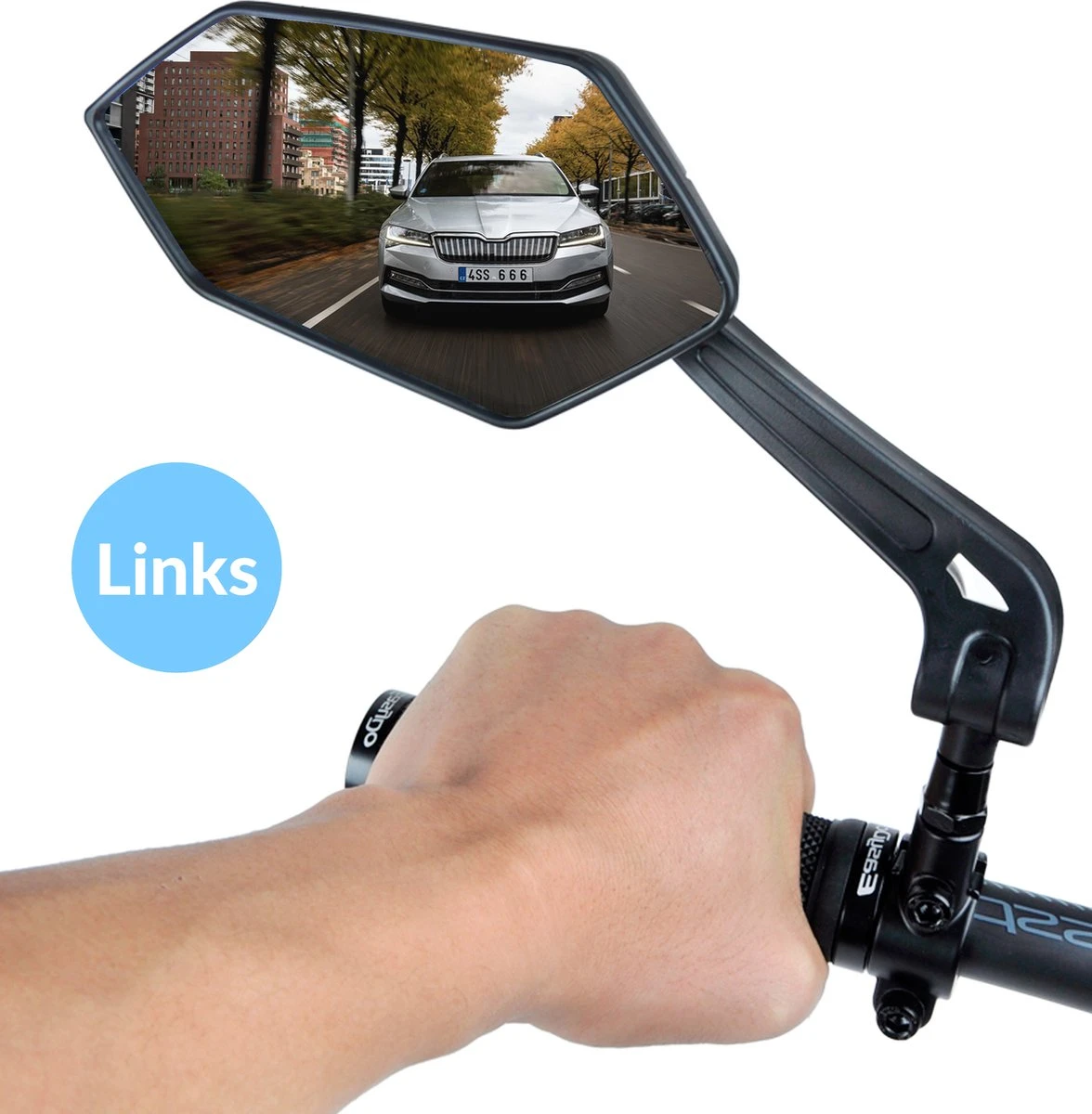 Dyken Fietsspiegel Links - Achteruitkijkspiegel Op Stuur - Fietsspiegel Ebike - Fiets Spiegel 1 Dyken Fietsspiegel Links - Achteruitkijkspiegel Op Stuur - Fietsspiegel Ebike - Fiets Spiegel