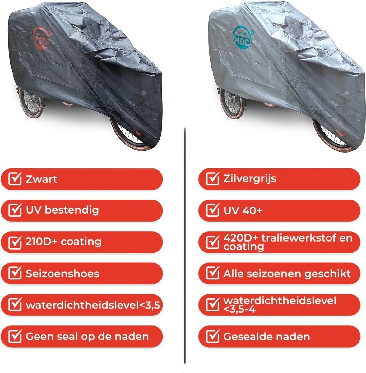 CUHOC Topkwaliteit Diamond Bakfietshoes Voor Grotere / Elektrische Bakfiets (met Huif) O.a. Bestemd Als: Babboe Hoes : Cruiser Hoes : Dolly Hoes : Vogue Hoes : Urban Arrow Family Hoes 6 CUHOC Topkwaliteit Diamond Bakfietshoes Voor Grotere / Elektrische Bakfiets (met Huif) O.a. Bestemd Als: Babboe Hoes : Cruiser Hoes : Dolly Hoes : Vogue Hoes : Urban Arrow Family Hoes - Afbeelding 6