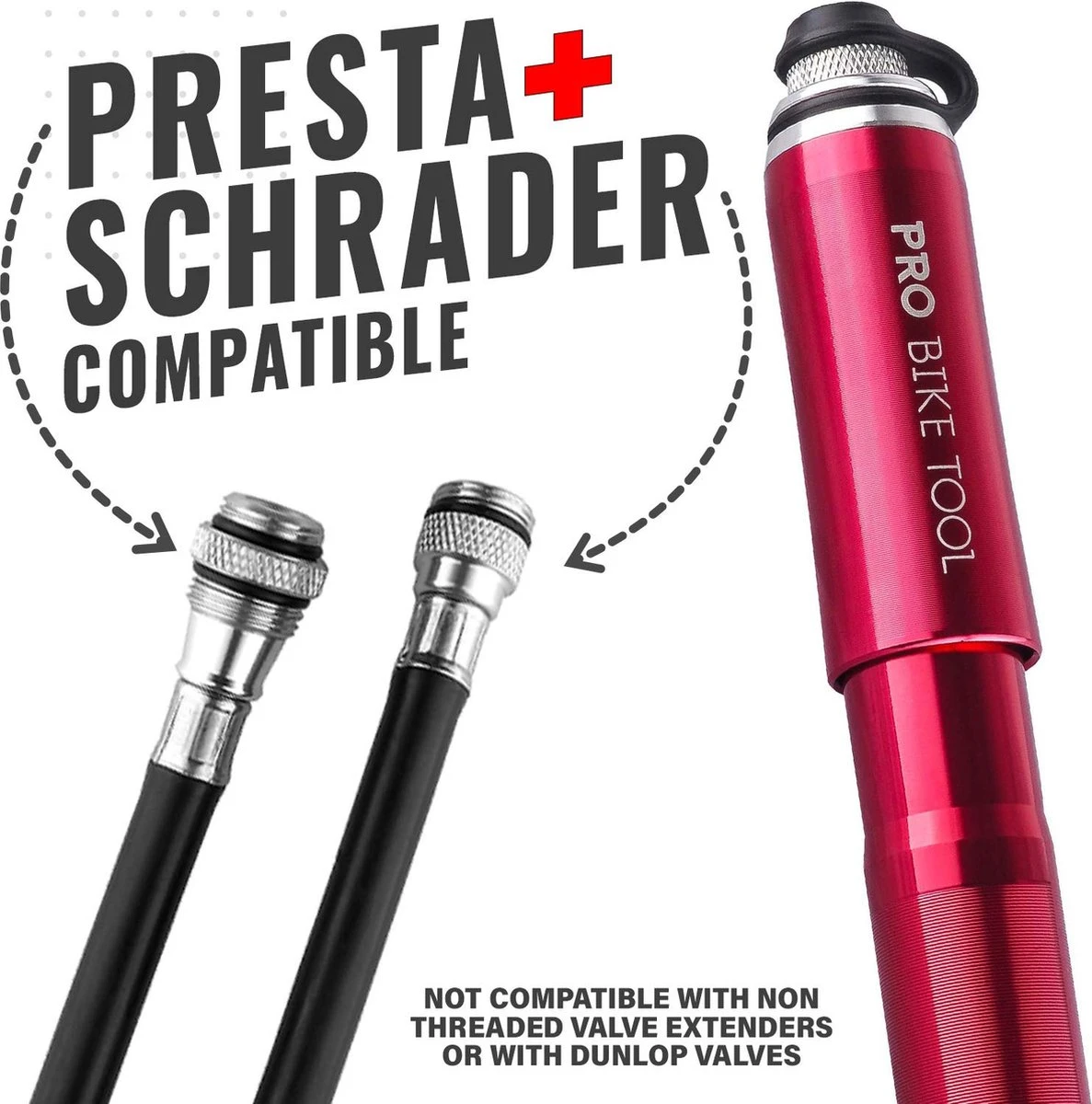 PRO BIKE TOOL Mini Luchtpomp Fiets, Fietspomp Voor Alle Ventielen (Presta & Schrader), Hoge Druk Tot 6,9 Bar / 100 PSI, Betrouwbare, Compacte & Lichtgewicht Framepomp, Pomp Voor Racefiets & Mountainbike. 3 PRO BIKE TOOL Mini Luchtpomp Fiets, Fietspomp Voor Alle Ventielen (Presta & Schrader), Hoge Druk Tot 6,9 Bar / 100 PSI, Betrouwbare, Compacte & Lichtgewicht Framepomp, Pomp Voor Racefiets & Mountainbike. - Afbeelding 3