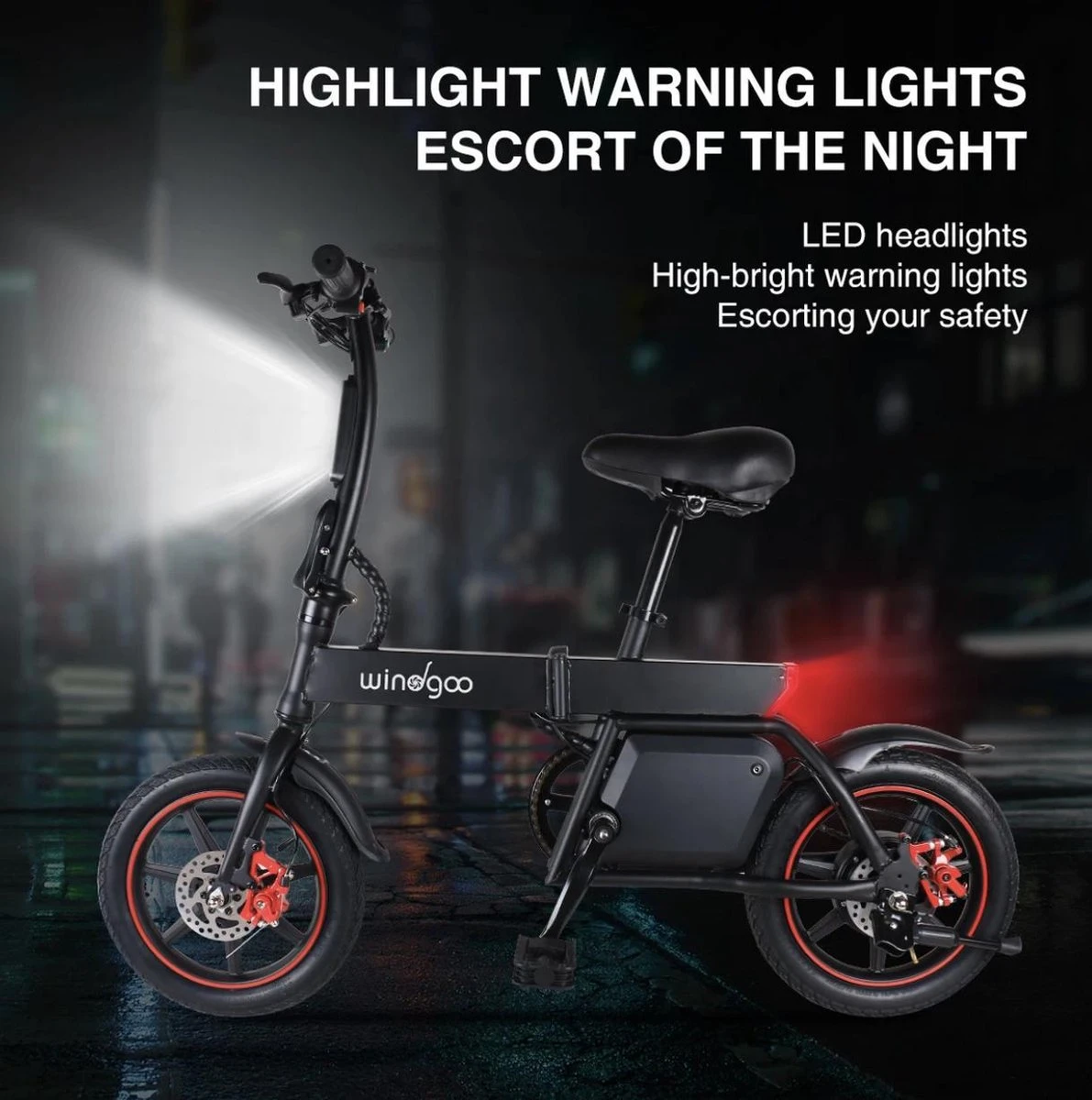 Windgoo B3 Elektrische Fiets Step Met Trapondersteuning - Zwart - 25 Km Per Uur - 350W - Geen Trappers 5 Windgoo B3 Elektrische Fiets Step Met Trapondersteuning - Zwart - 25 Km Per Uur - 350W - Geen Trappers - Afbeelding 5