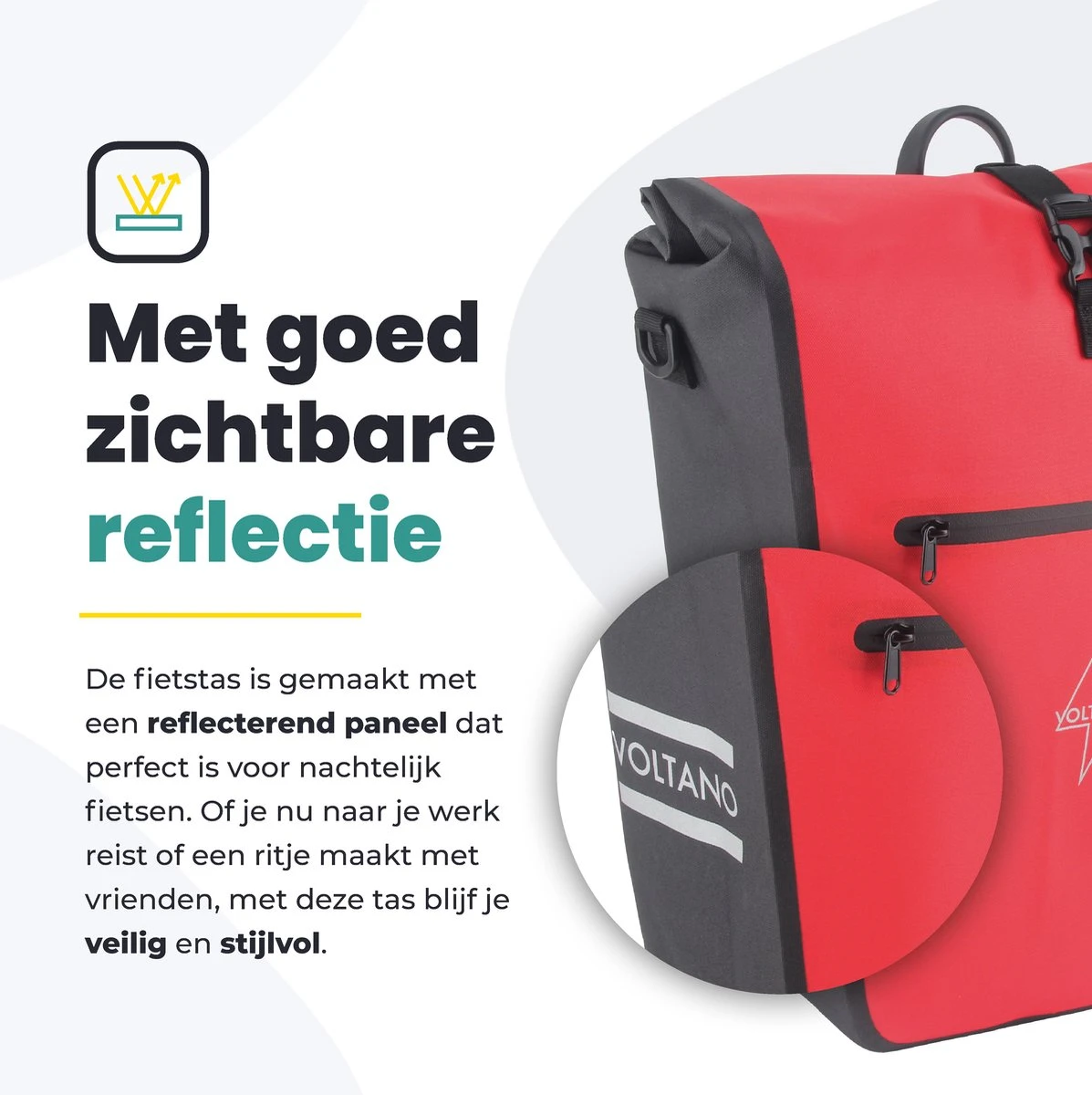 Voltano Luxe E-bike Fietstas 28L – Zwart / Rood – Pakaftas Met Laptop Vak – 100% Waterdicht - Met Gratis Schouderband 15 Voltano Luxe E-bike Fietstas 28L – Zwart / Rood – Pakaftas Met Laptop Vak – 100% Waterdicht - Met Gratis Schouderband - Afbeelding 15