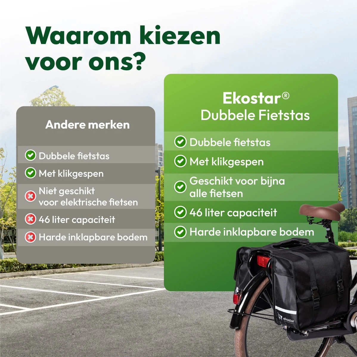 Ekostar® Online Shopping - Fietstassen Dubbel - Waterafstotend - Fietstas - 46 Liter - Fietstassen Elektrische Fietsen 9 Ekostar® Online Shopping - Fietstassen Dubbel - Waterafstotend - Fietstas - 46 Liter - Fietstassen Elektrische Fietsen - Afbeelding 9