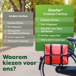 Ekostar® Online Shopping - Fietstassen Dubbel - Waterdicht - Fietstas - 46 Liter – Rood – Fietstassen Elektrische Fietsen -Fietsuitrustings Winkel 1199x1200 1