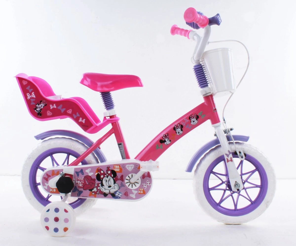 Disney Minnie Cutest Ever! Kinderfiets - Meiden - 12 Inch - Roze - Doortrapper 1 Disney Minnie Cutest Ever! Kinderfiets - Meiden - 12 Inch - Roze - Doortrapper
