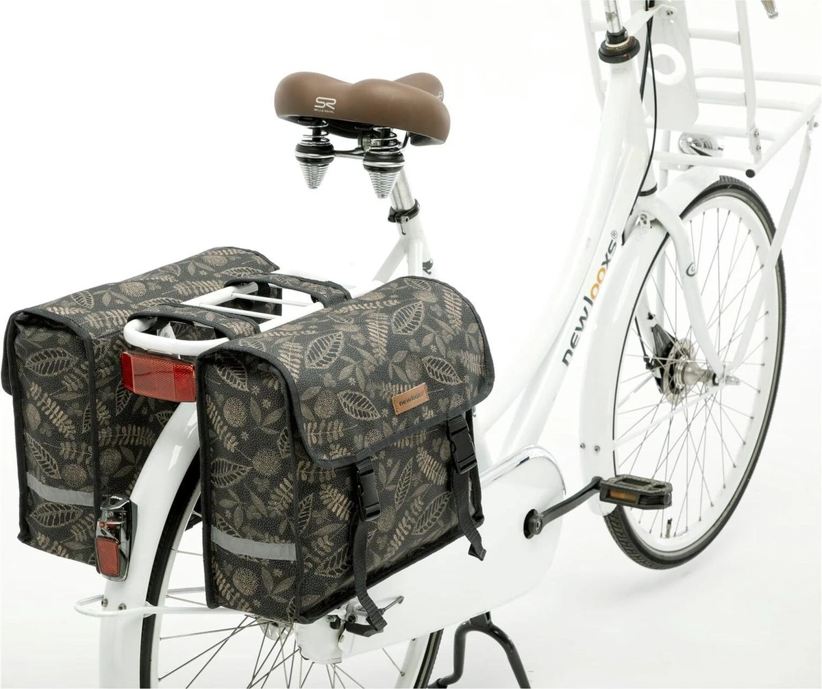 New Looxs Fiori Double Forest Dubbele Fietstas - 30 Liter - Antraciet 5 New Looxs Fiori Double Forest Dubbele Fietstas - 30 Liter - Antraciet - Afbeelding 5