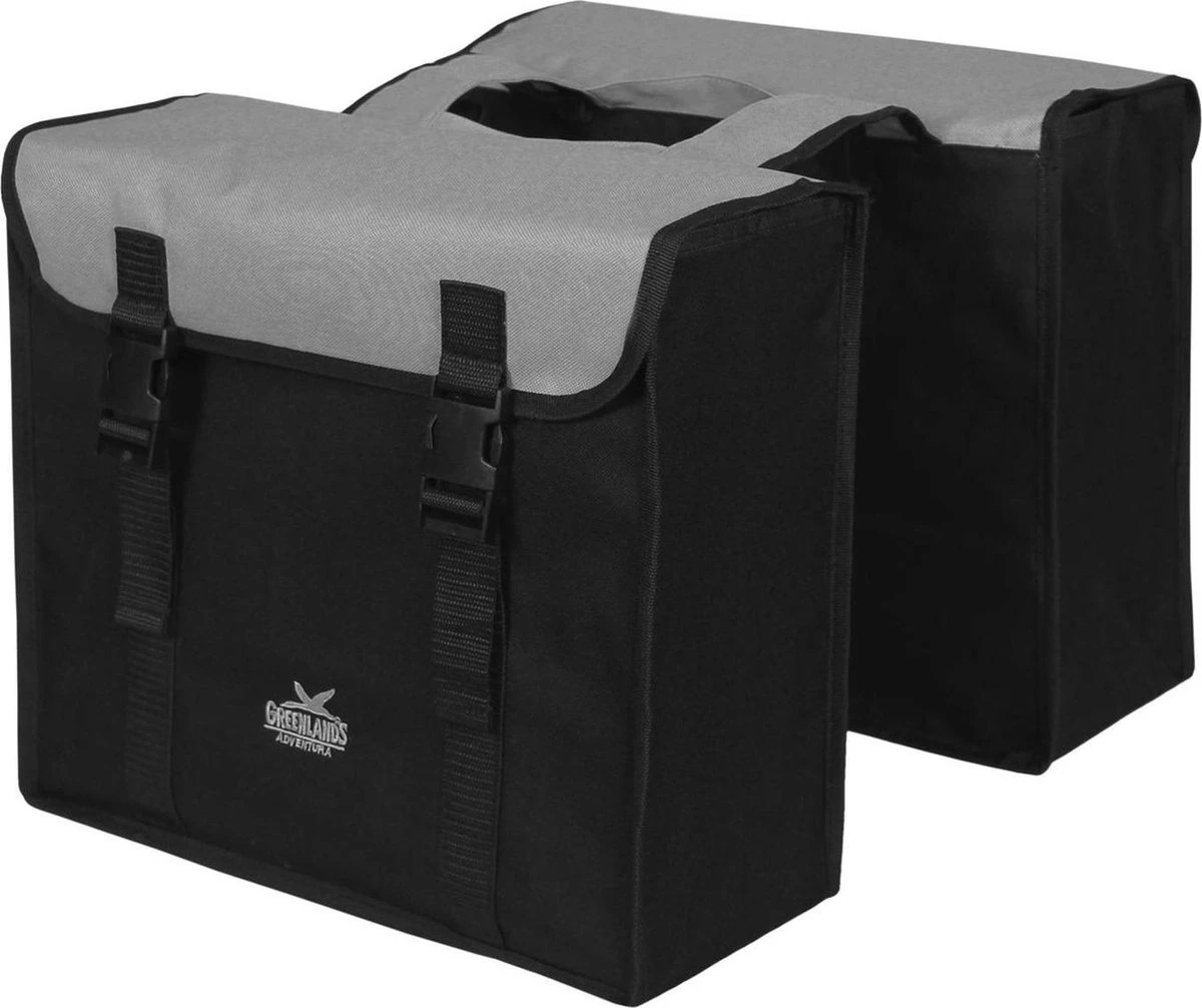 Greenlands - Dubbele Fietstas - 34 Liter - Zwart;Zilver Grijs 2 Greenlands - Dubbele Fietstas - 34 Liter - Zwart;Zilver Grijs - Afbeelding 2