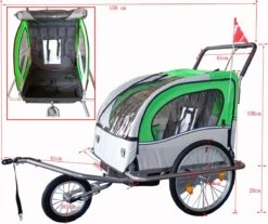 Fietskar Kind - Fietsaanhanger - Met Schokbreker - Blauw -Fietsuitrustings Winkel 1200x1008 5