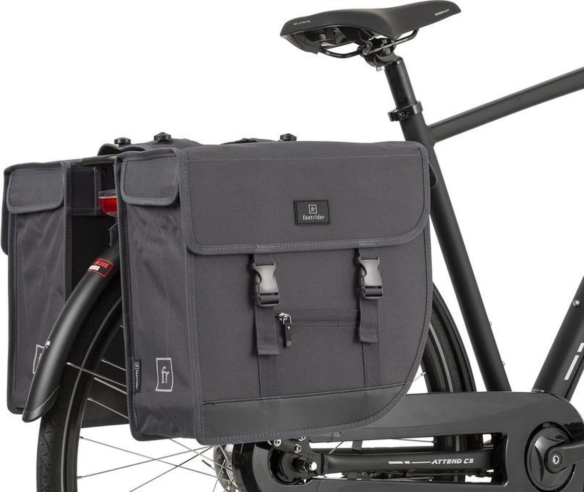 Fastrider Hybrid Large Dubbele Fietstas Grijs - 35L 2 Fastrider Hybrid Large Dubbele Fietstas Grijs - 35L - Afbeelding 2
