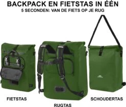 Dutch Mountains Enkele Fietstas | Rugzak | Sterke 100% Waterdicht | Fietstas, Schoudertas En Rugtas In 1 | 28 Liter | Groen -Fietsuitrustings Winkel 1200x1017 2