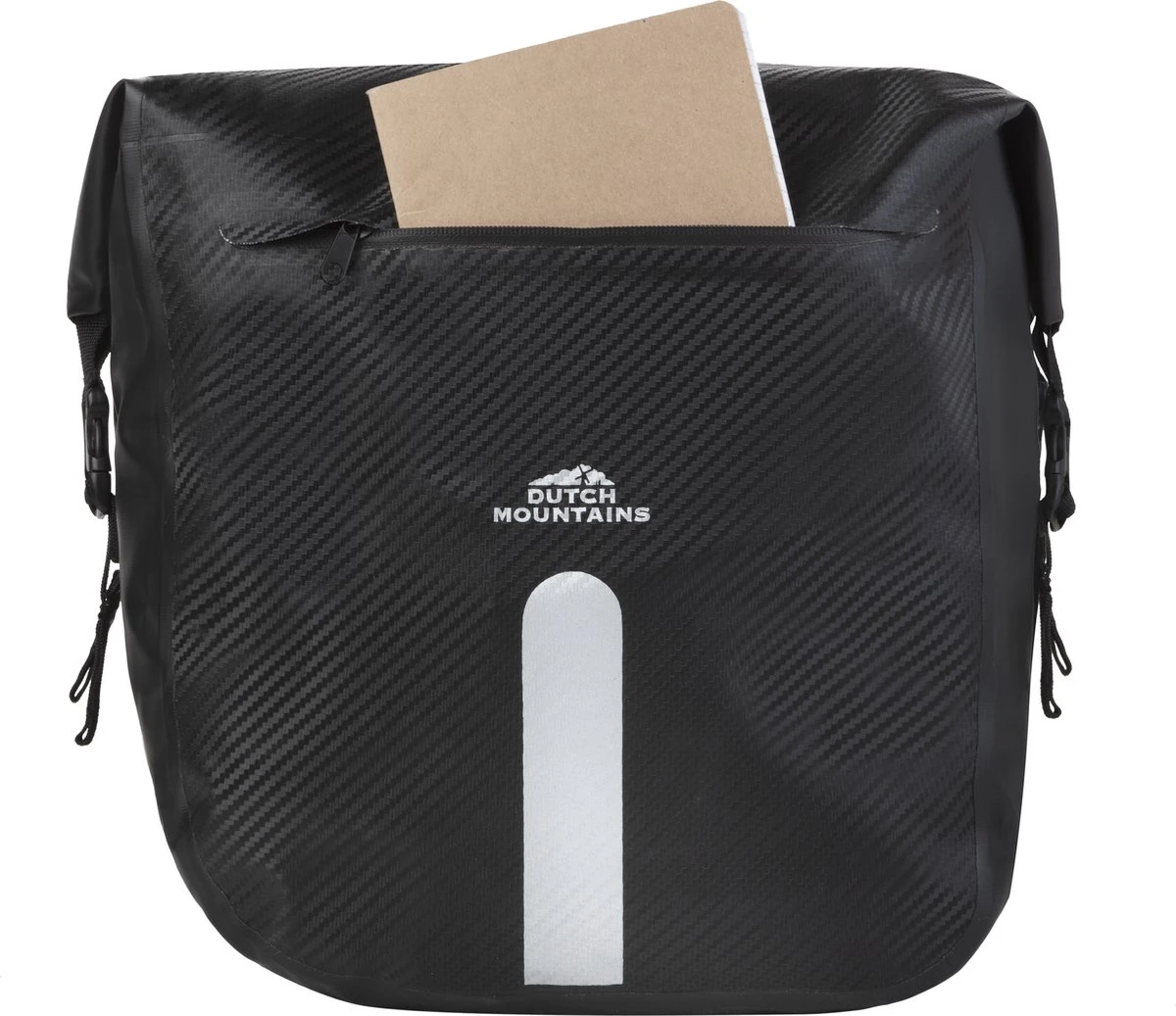 Dutch Mountains Dubbele Fietstas 46 Ltr | 100% Waterdichte Fietstas | Rolltop Sluiting | Reflectoren | Zwart 7 Dutch Mountains Dubbele Fietstas 46 Ltr | 100% Waterdichte Fietstas | Rolltop Sluiting | Reflectoren | Zwart - Afbeelding 7