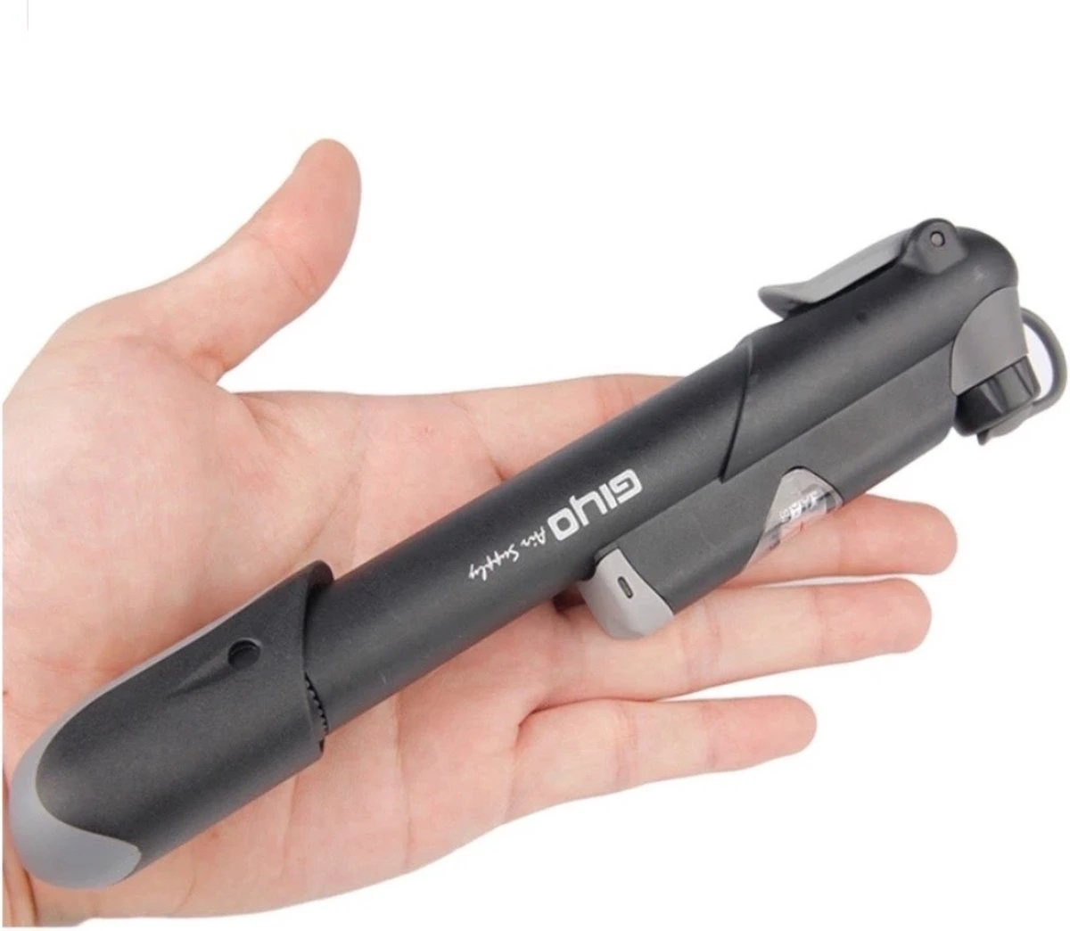 Giyo Fietspomp Mini - Fietspomp Met Drukmeter - Pomp Fiets Mini - 8.3 Bar - Inclusief Naaldventiel En Fietsbandreparatieset 3 Giyo Fietspomp Mini - Fietspomp Met Drukmeter - Pomp Fiets Mini - 8.3 Bar - Inclusief Naaldventiel En Fietsbandreparatieset - Afbeelding 3