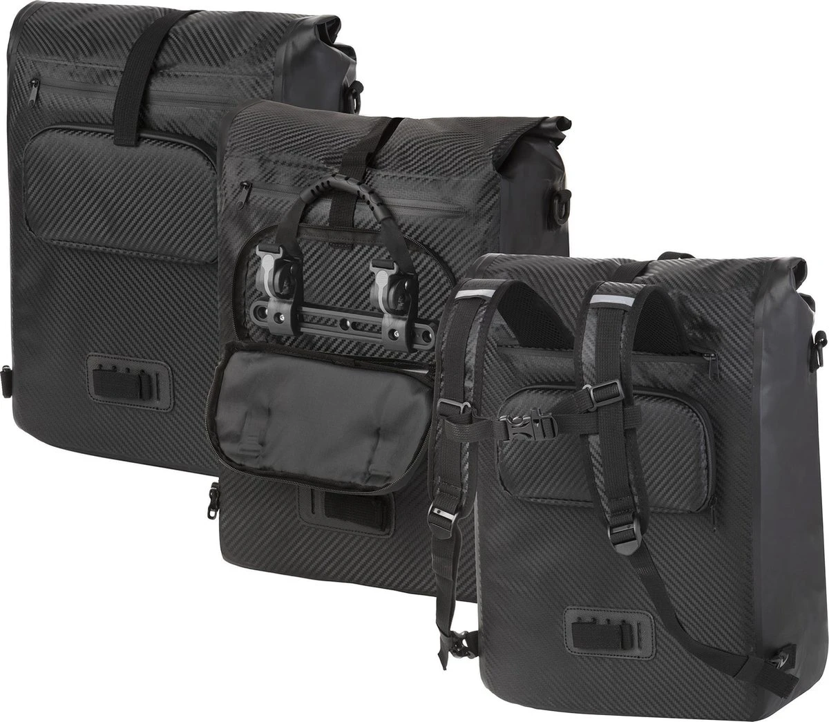 Dutch Mountains Enkele Fietstas | Rugzak | 100% Waterdicht | Fietstas, Schoudertas En Rugtas In 1 | 28 Liter | Carbon / Zwart 9 Dutch Mountains Enkele Fietstas | Rugzak | 100% Waterdicht | Fietstas, Schoudertas En Rugtas In 1 | 28 Liter | Carbon / Zwart - Afbeelding 9