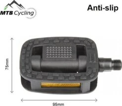 Fiets Pedalen Inclusief Bevestiging Gereedschap - Anti Slip - Trappers Voor Fiets Met Reflector - 14.2mm Schroefdraad - 9/16 Inch -Zwart 14 Fiets Pedalen Inclusief Bevestiging Gereedschap - Anti Slip - Trappers Voor Fiets Met Reflector - 14.2mm Schroefdraad - 9/16 Inch -Zwart -Fietsuitrustings Winkel 1200x1046 3