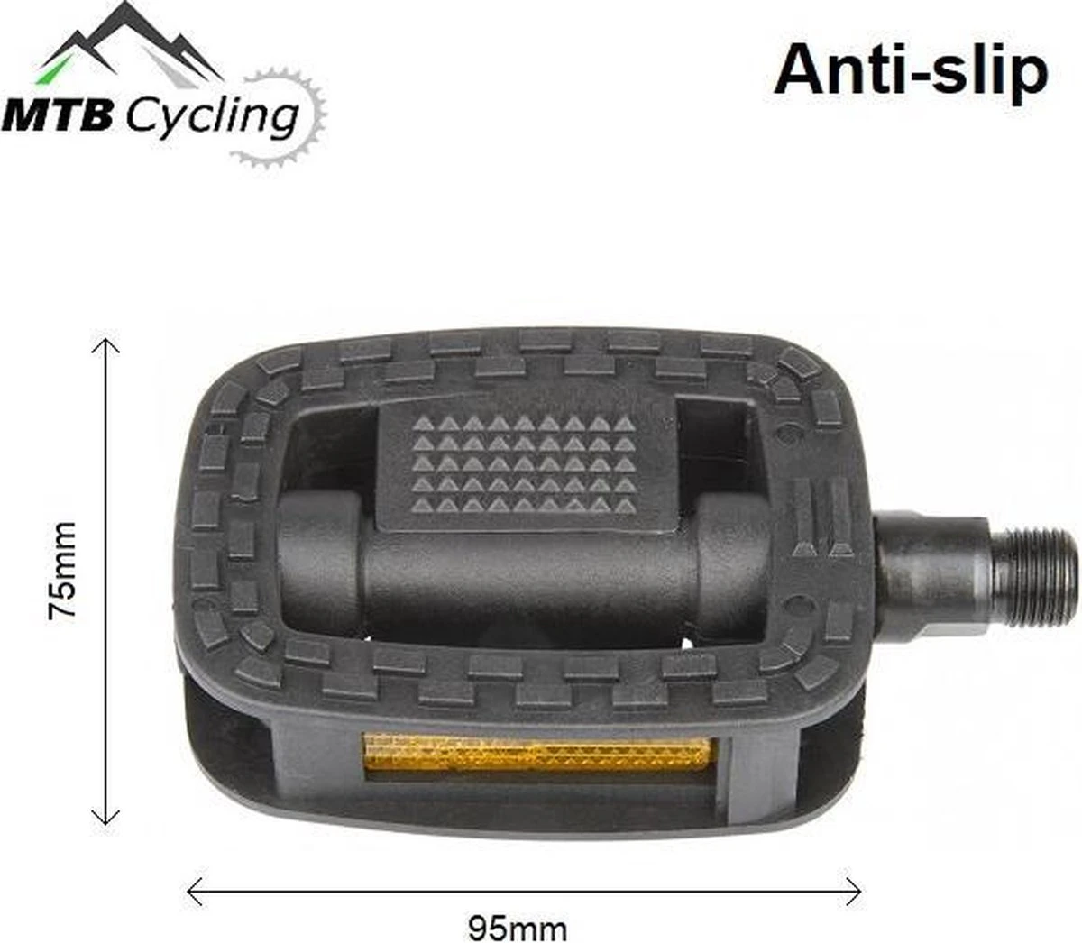 Fiets Pedalen Inclusief Bevestiging Gereedschap - Anti Slip - Trappers Voor Fiets Met Reflector - 14.2mm Schroefdraad - 9/16 Inch -Zwart 6 Fiets Pedalen Inclusief Bevestiging Gereedschap - Anti Slip - Trappers Voor Fiets Met Reflector - 14.2mm Schroefdraad - 9/16 Inch -Zwart - Afbeelding 6