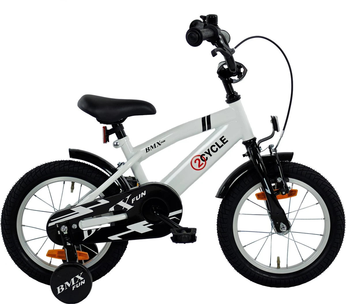2Cycle BMX-Fun Kinderfiets - 14 Inch - Wit - Jongensfiets 1 2Cycle BMX-Fun Kinderfiets - 14 Inch - Wit - Jongensfiets