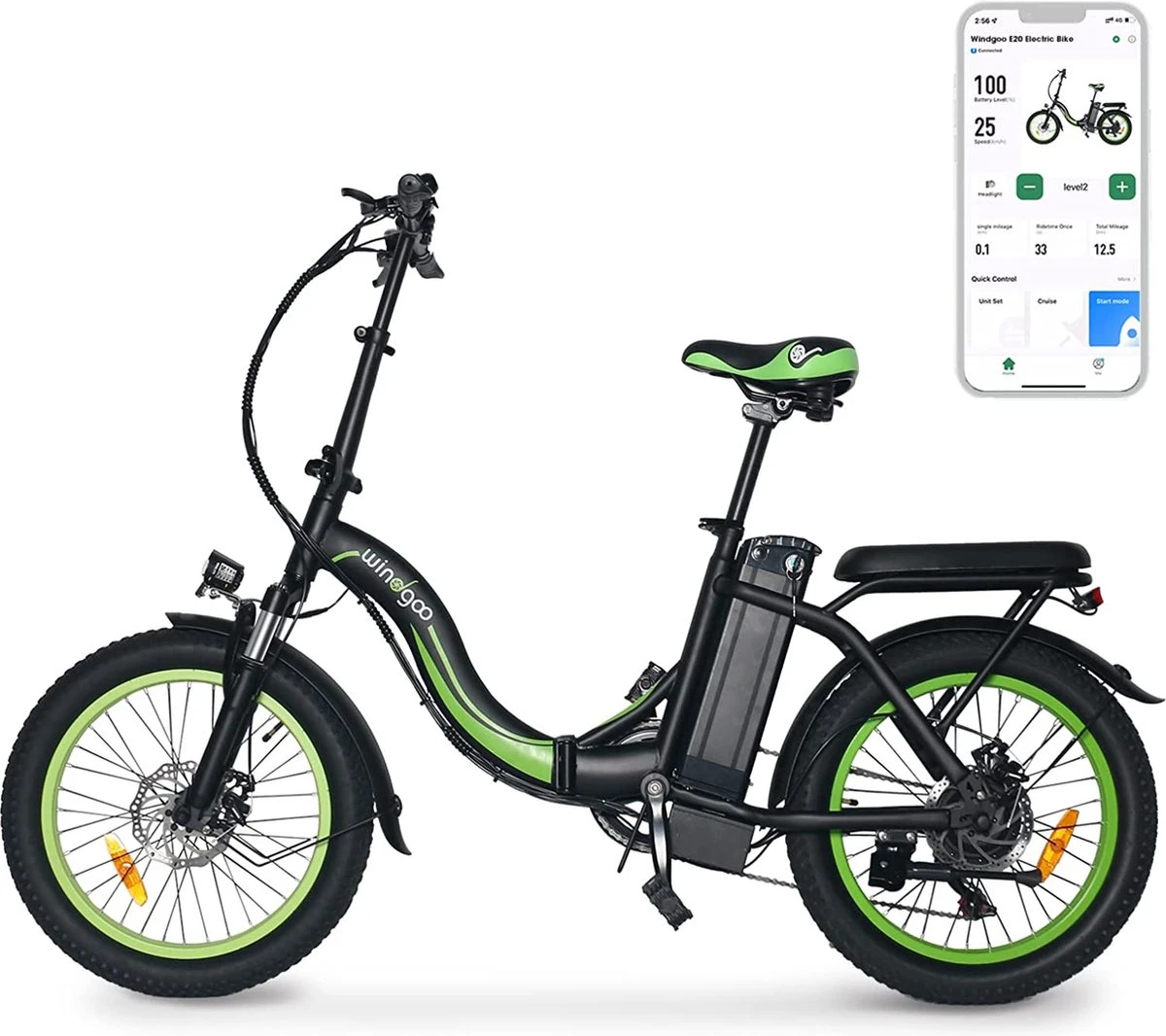 Merkloos Windgoo E20 Urban- Elektrische Fiets - E-bike - 20Inch - 12.5Ah - APP - Fat Tire - 7 Speed Shimano 1 Merkloos Windgoo E20 Urban- Elektrische Fiets - E-bike - 20Inch - 12.5Ah - APP - Fat Tire - 7 Speed Shimano